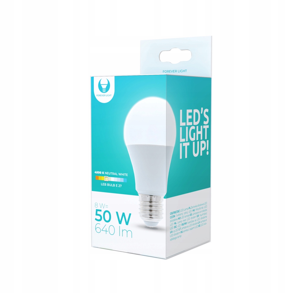 

Żarówka Led E27 A60 8W 4500K 640lm Forever Light
