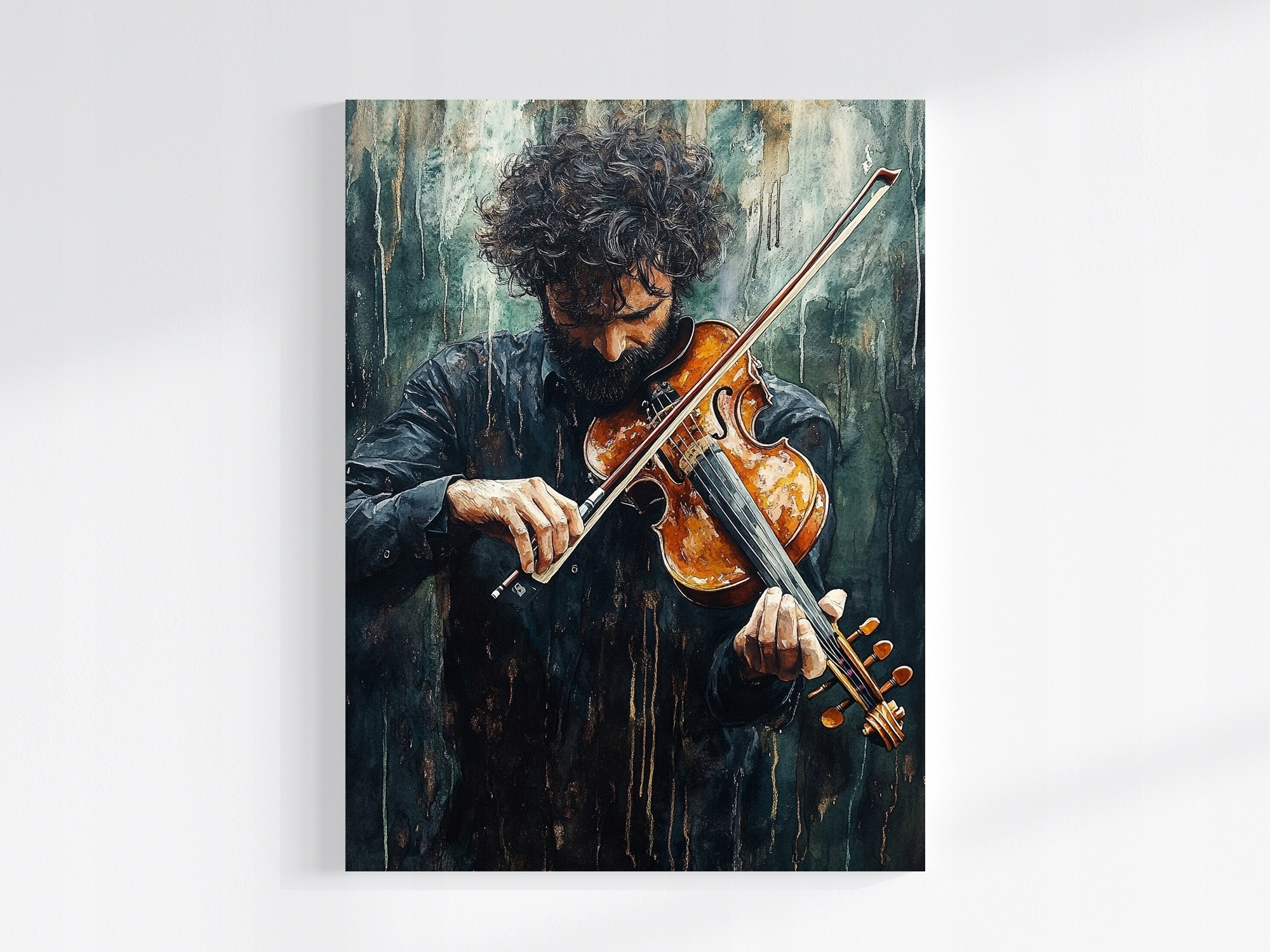 Obraz Na Plátně Canvas Portrét Muž Houslista Hudba Koncert 75x100