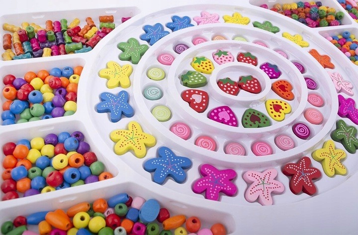 KORALIKI DREWNIANE KREATYWNY ZESTAW BRANSOLETKI Marka inna