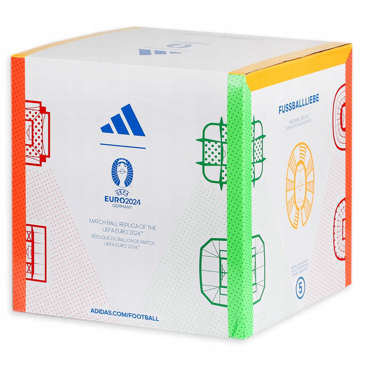 PIŁKA NOŻNA ADIDAS EURO 2024 FUSSBALLLIEBE LEAGUE BOX IN9369 Treningowa r.5 Kolor dominujący biały