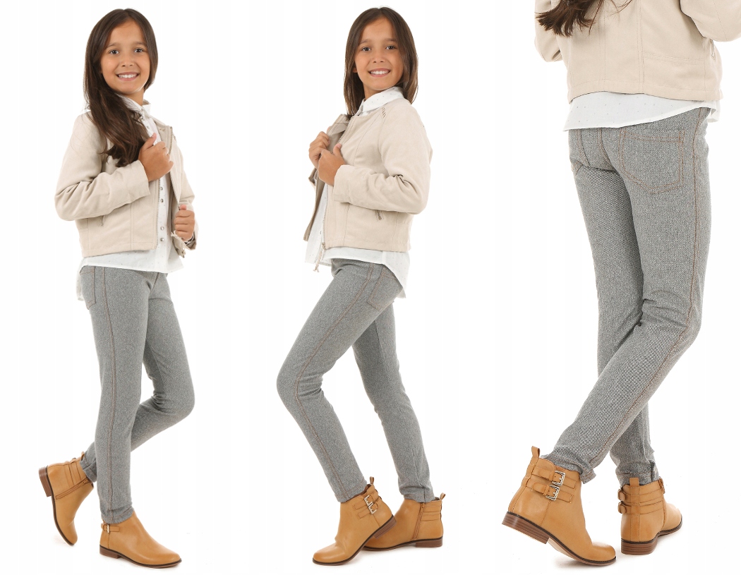 

Ocieplane legginsy jeansowe melanż 158 Kropek