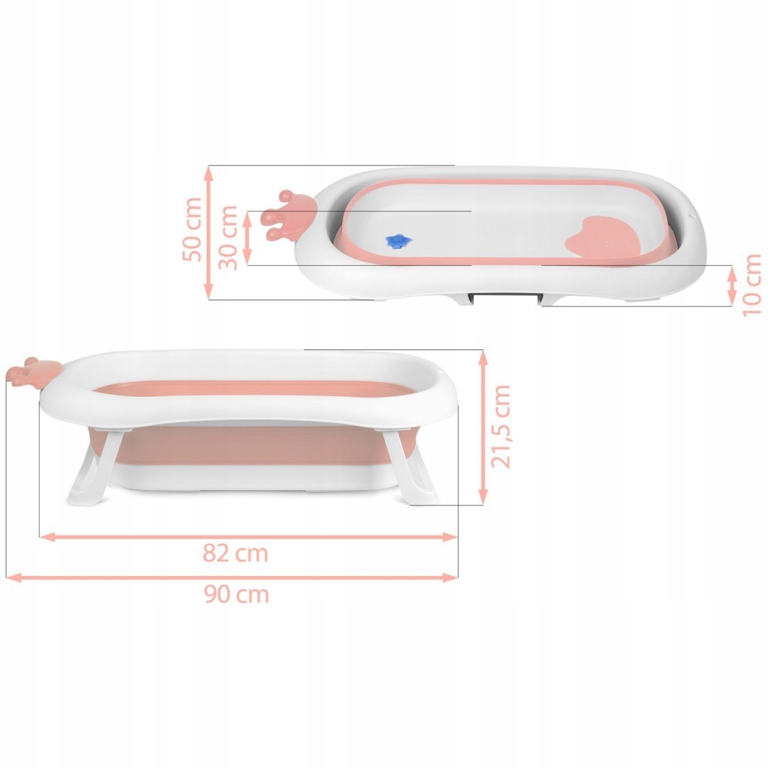 Wanienka dla niemowląt z poduszką biało-różowa Waga produktu z opakowaniem jednostkowym 2.3 kg
