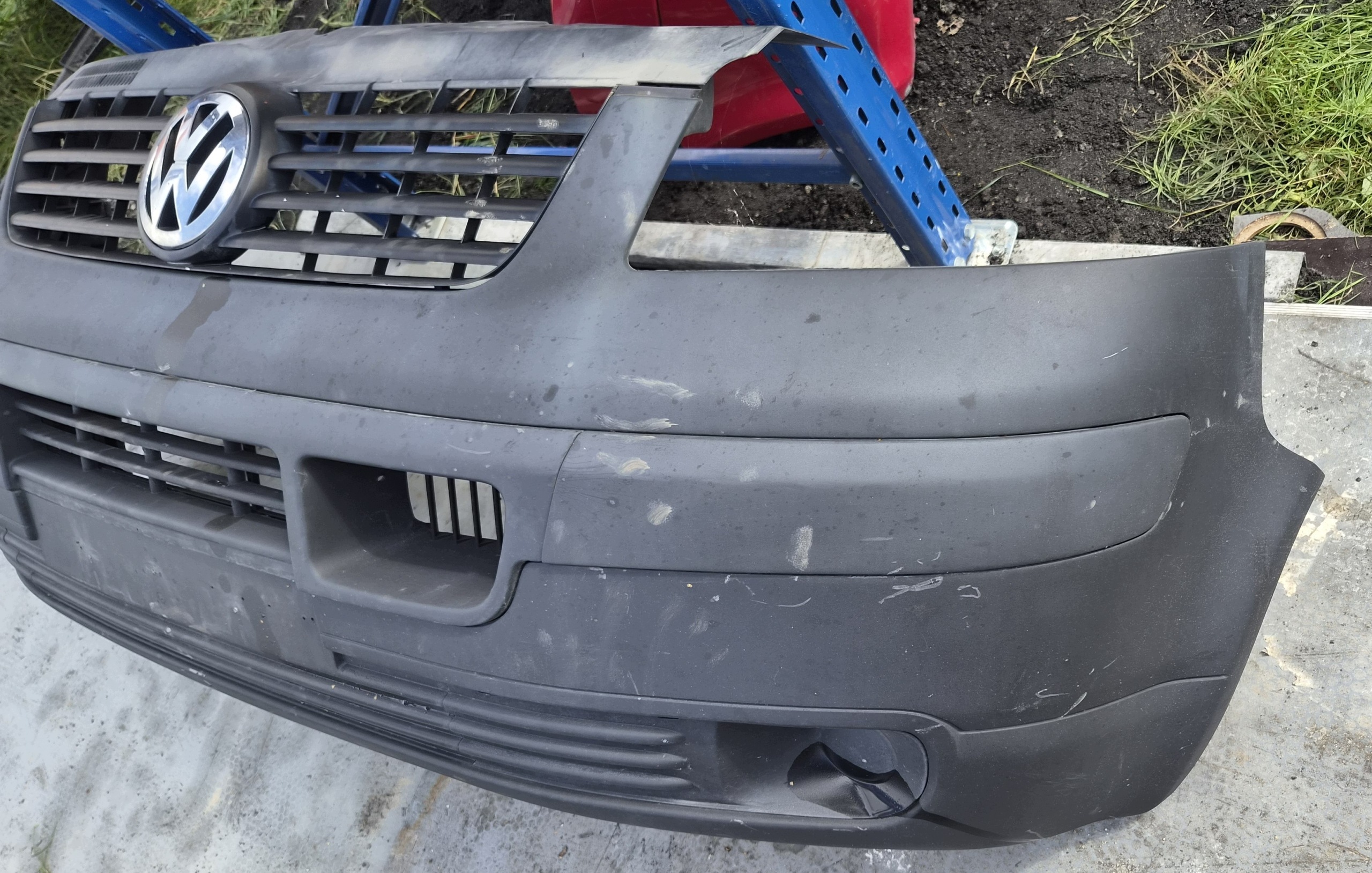 VW T5 front bumper front Transporter black grey struktura