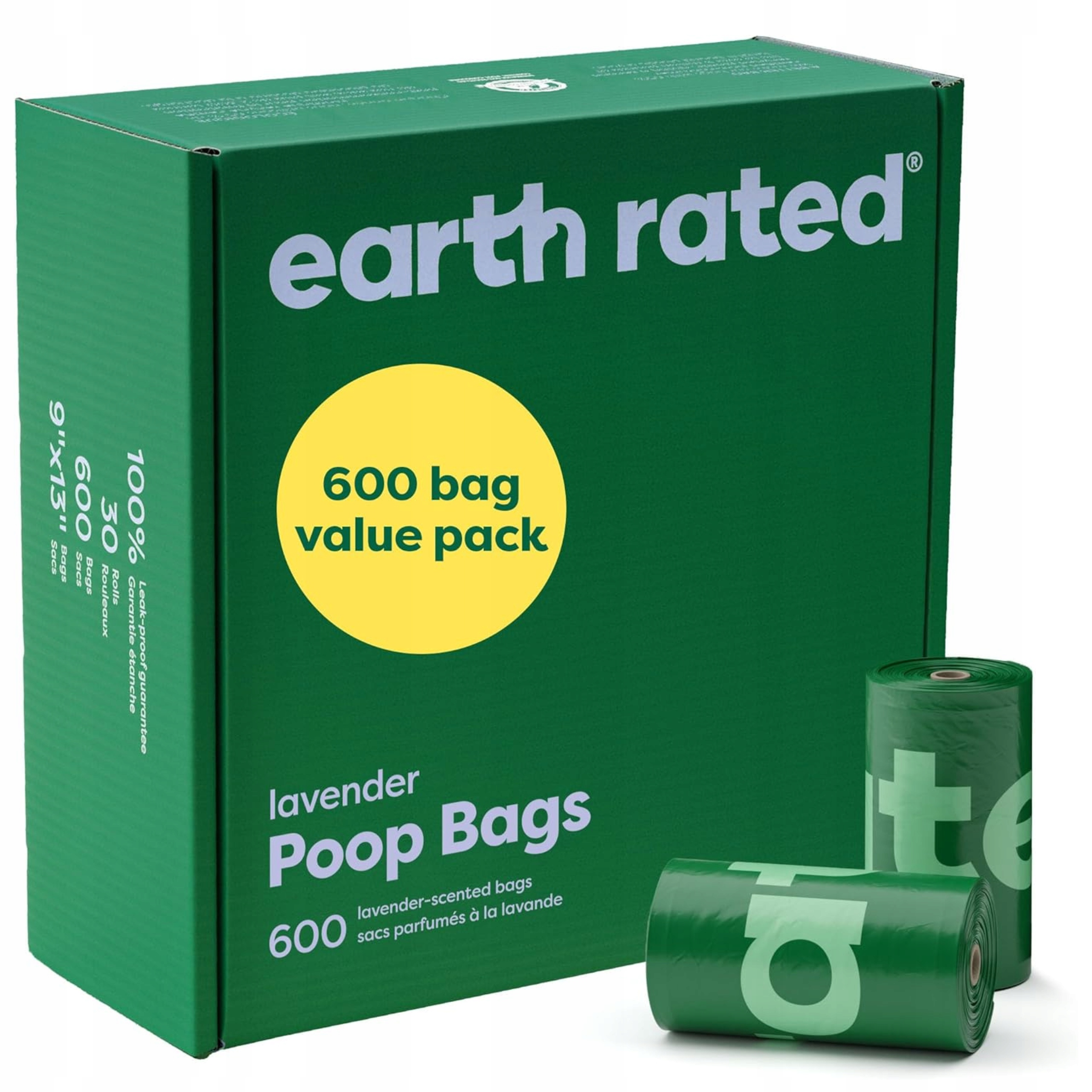 Grube zapachowe lawendowe worki na odchody dla psów Earth Rated 600 szt.