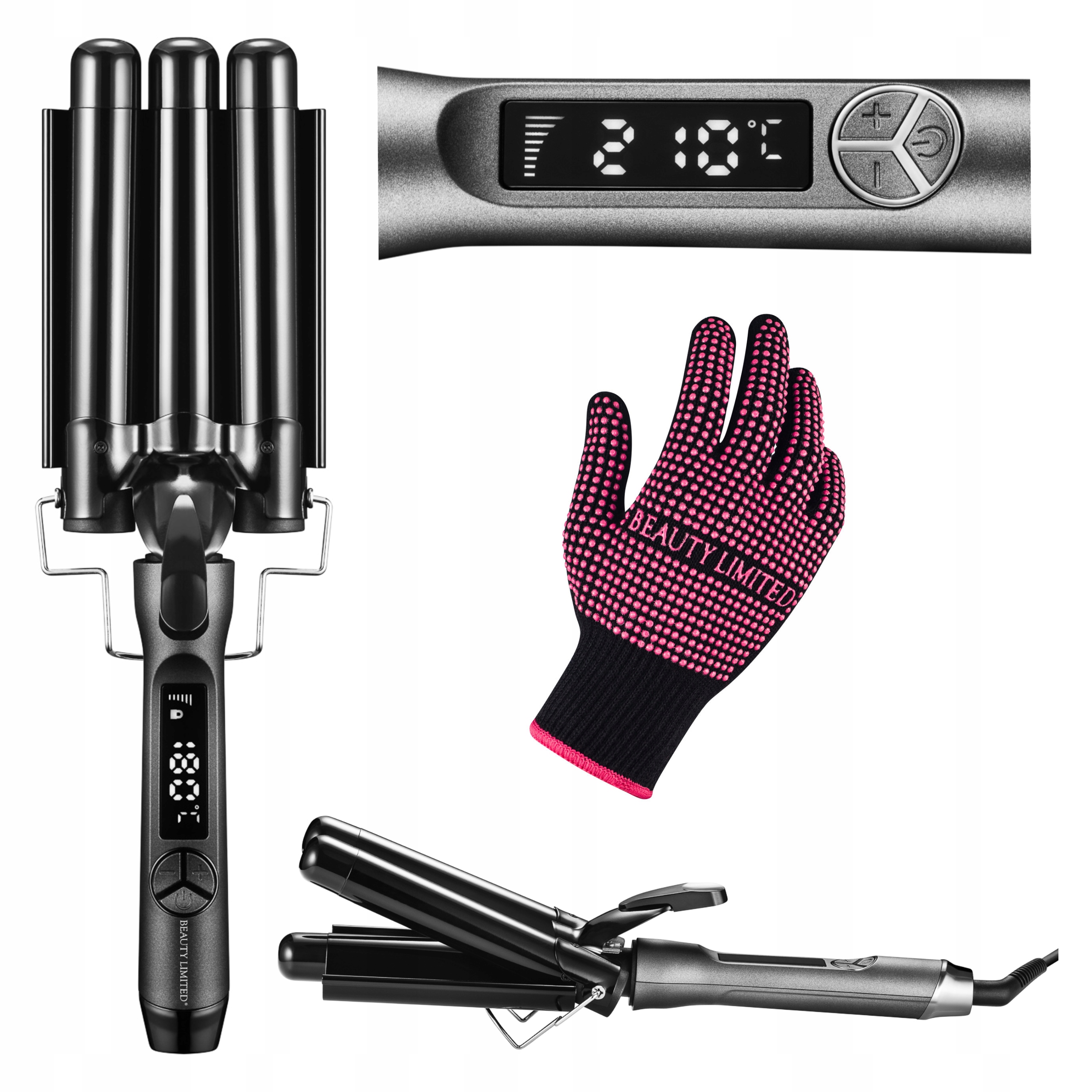 Falownica do włosów Ceramiczna Błyskawiczne Nagrzewanie Rękawica 25mm 120W