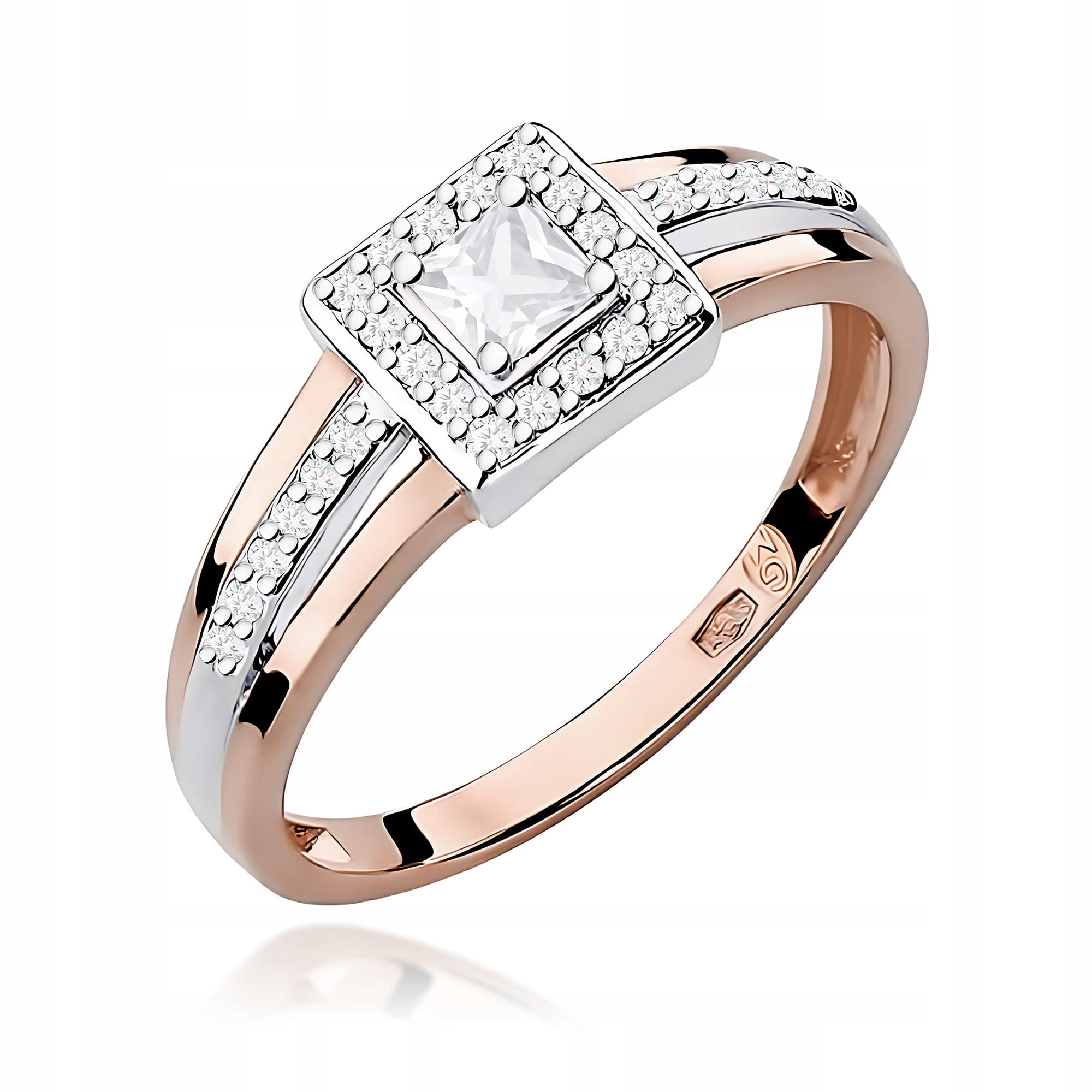 Prstýnek z růžového zlata 585 diamantů lab 0,29 ct, zásnubní dámský