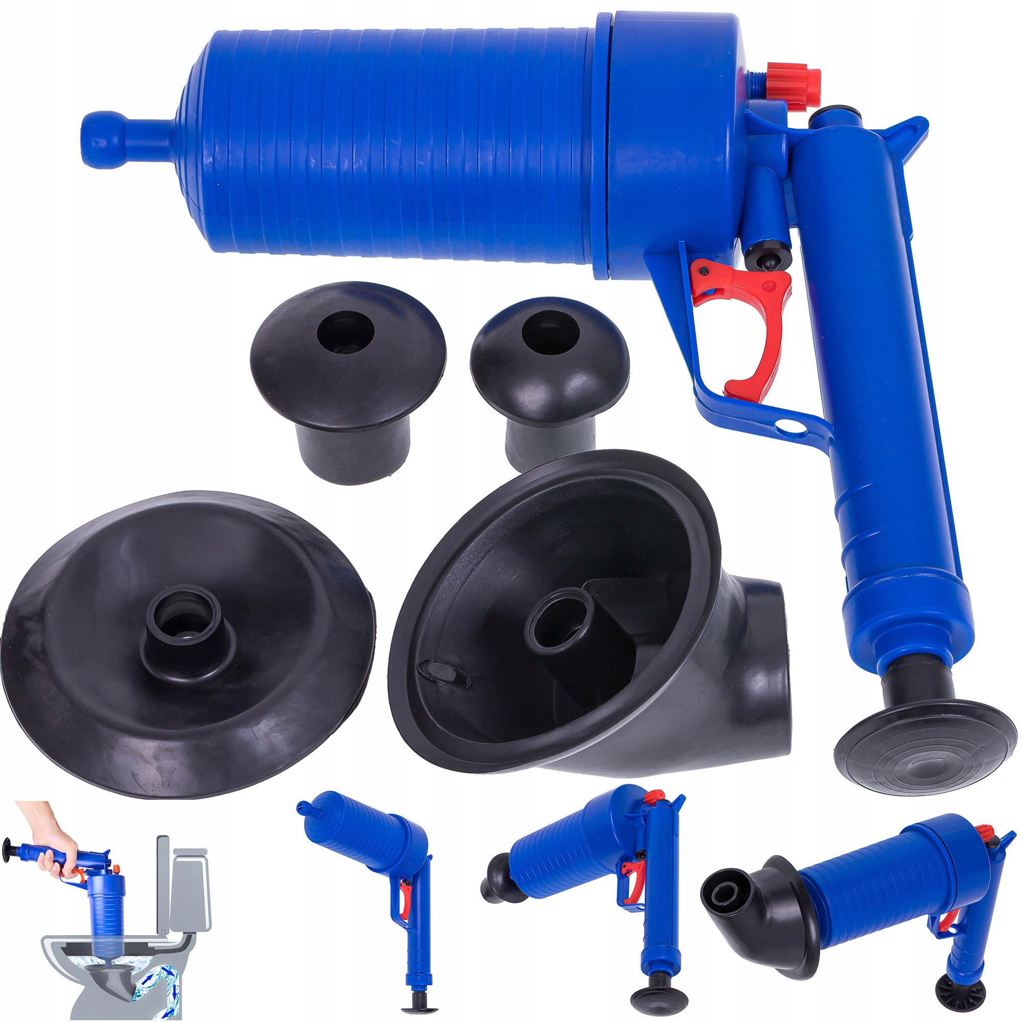 PRZEPYCHACZ TOALET PISTOLET DO UDRAŻNIANIA RUR WC ZLEWU KANALIZACJI KRET EAN (GTIN) 5901801506799