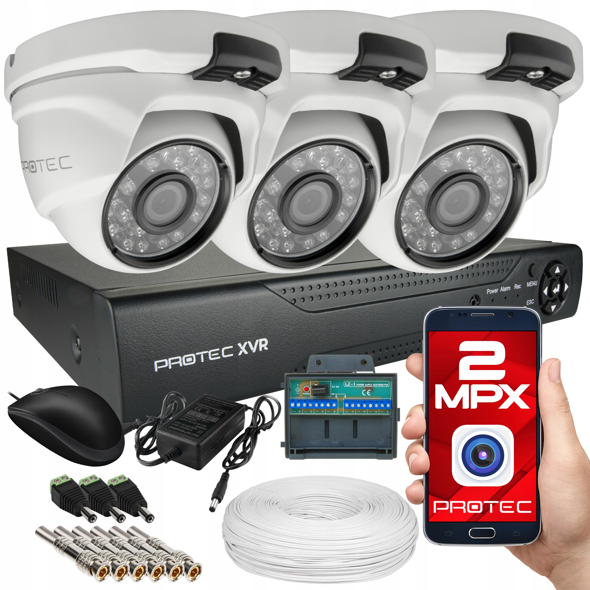 ZESTAW DO MONITORINGU 3 KAMERY MOCNY OBRAZ W NOCY