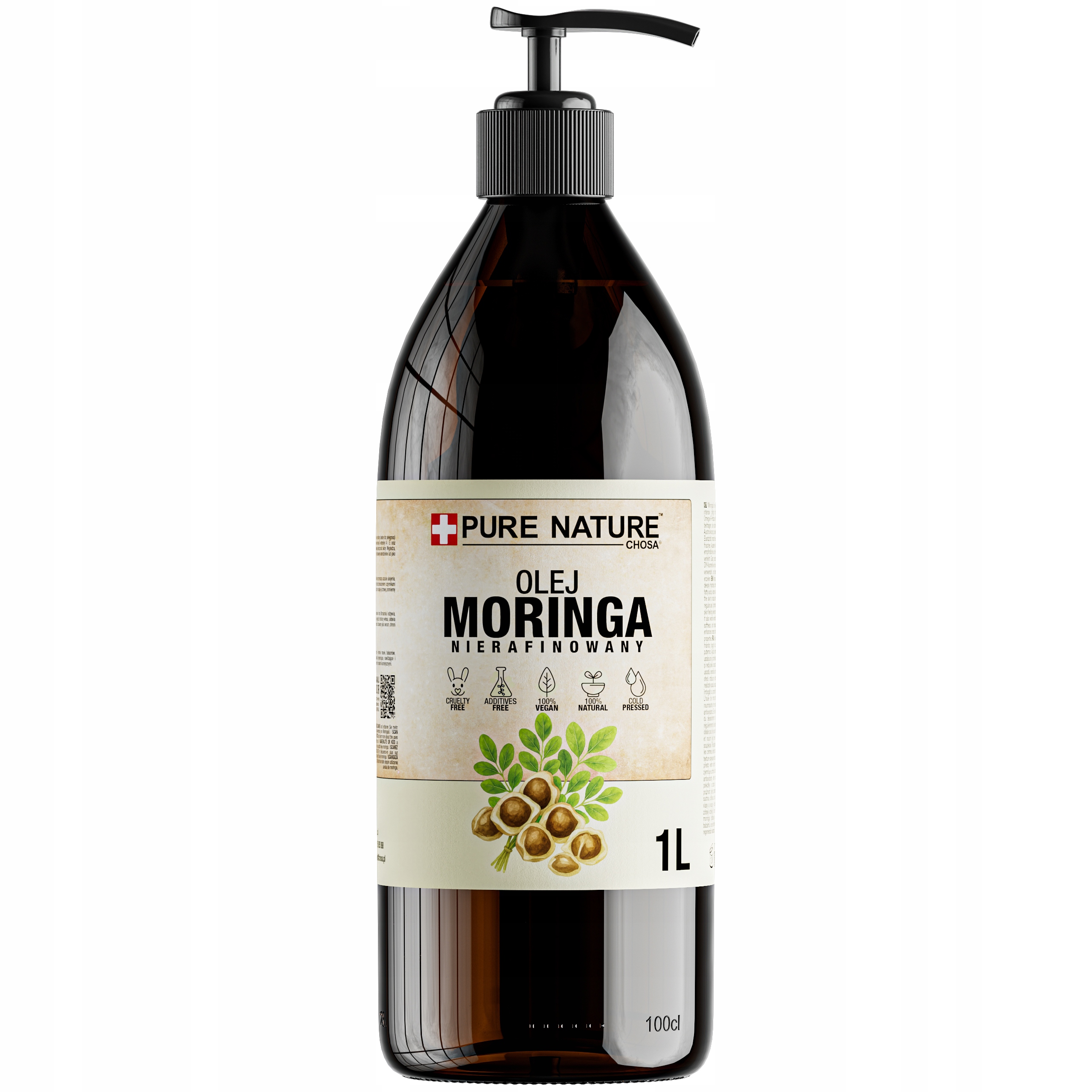 Olej Moringa Přírodní Nerafinovaný Za Studena Lisovaný Dávkovač 1 l