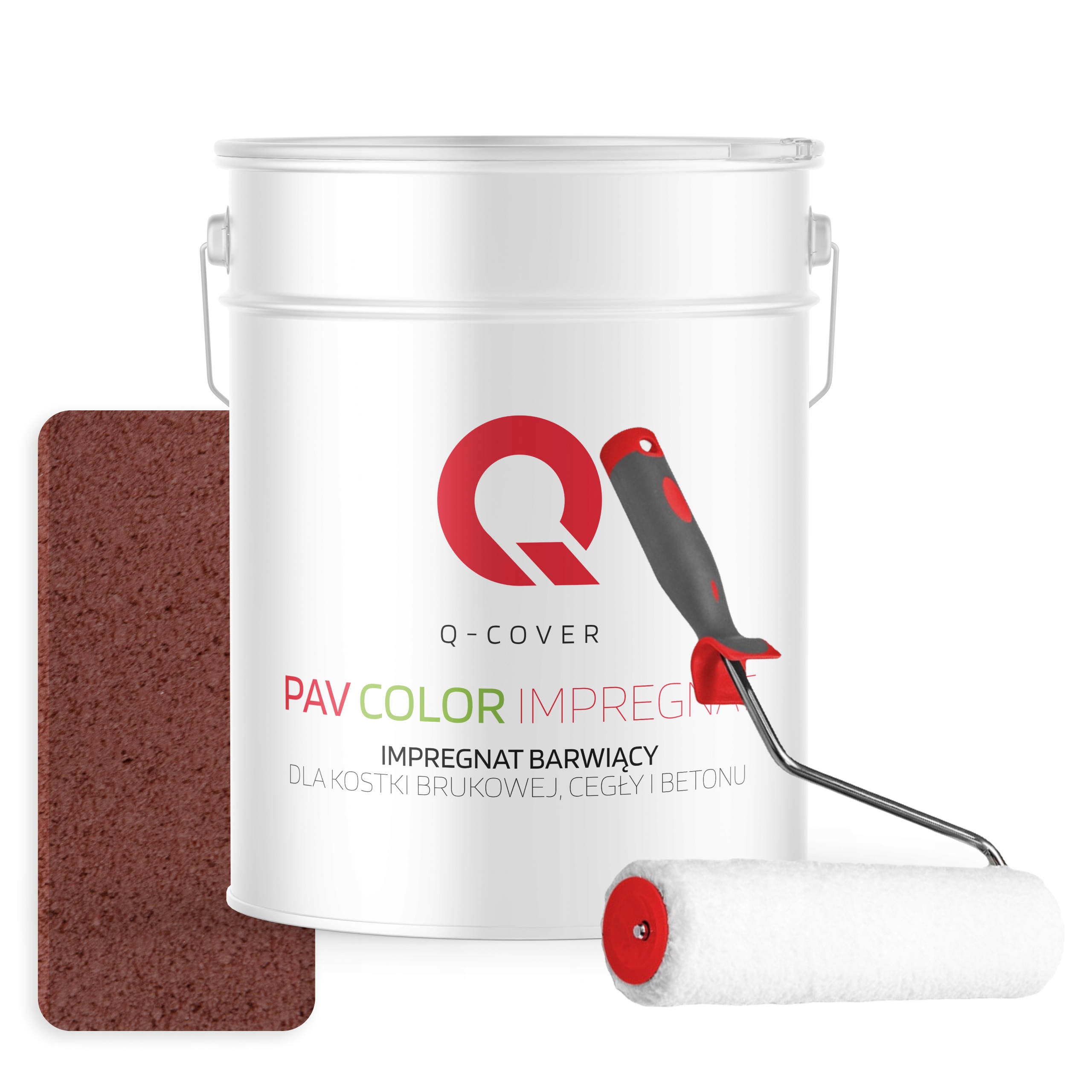 Barvící impregnát na betonu kostky 10 l Višňový Uv váleček