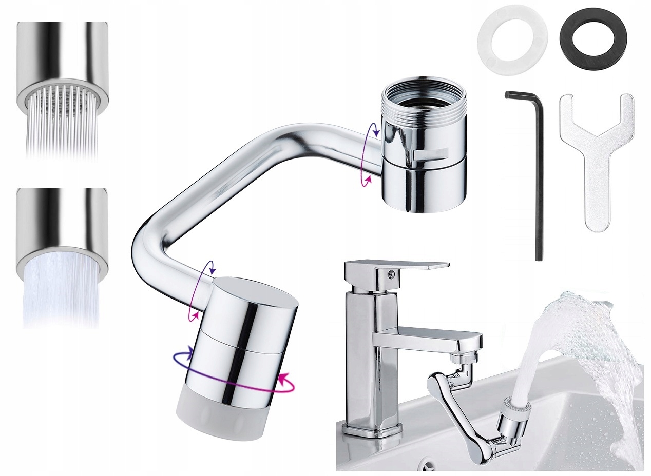 PERLATOR M22/M24 PRZEDŁUŻKA obrotowa do kranu wylewki - 2 FUNKCYJNA