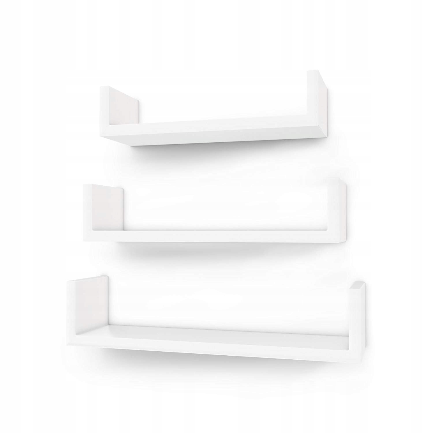 Półki ścienne Amora białe - 3 sztuk