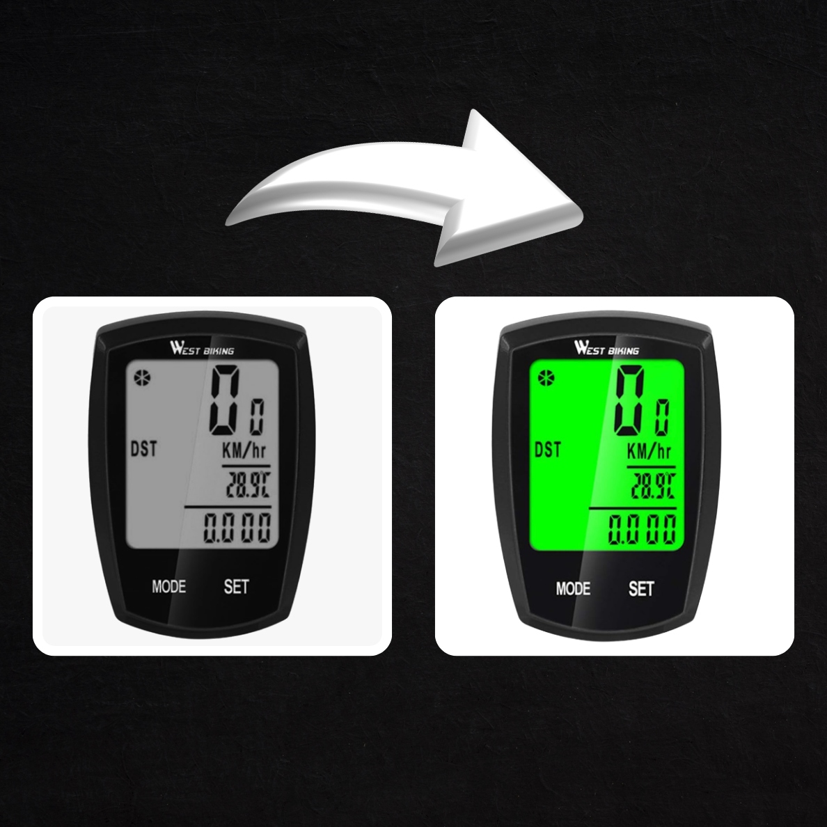 LICZNIK BEZPREWODOWY ROWEROWY na rower TERMOMETR TRYB NOCNY PODŚWIETLANY Kolor dominujący wielokolorowy