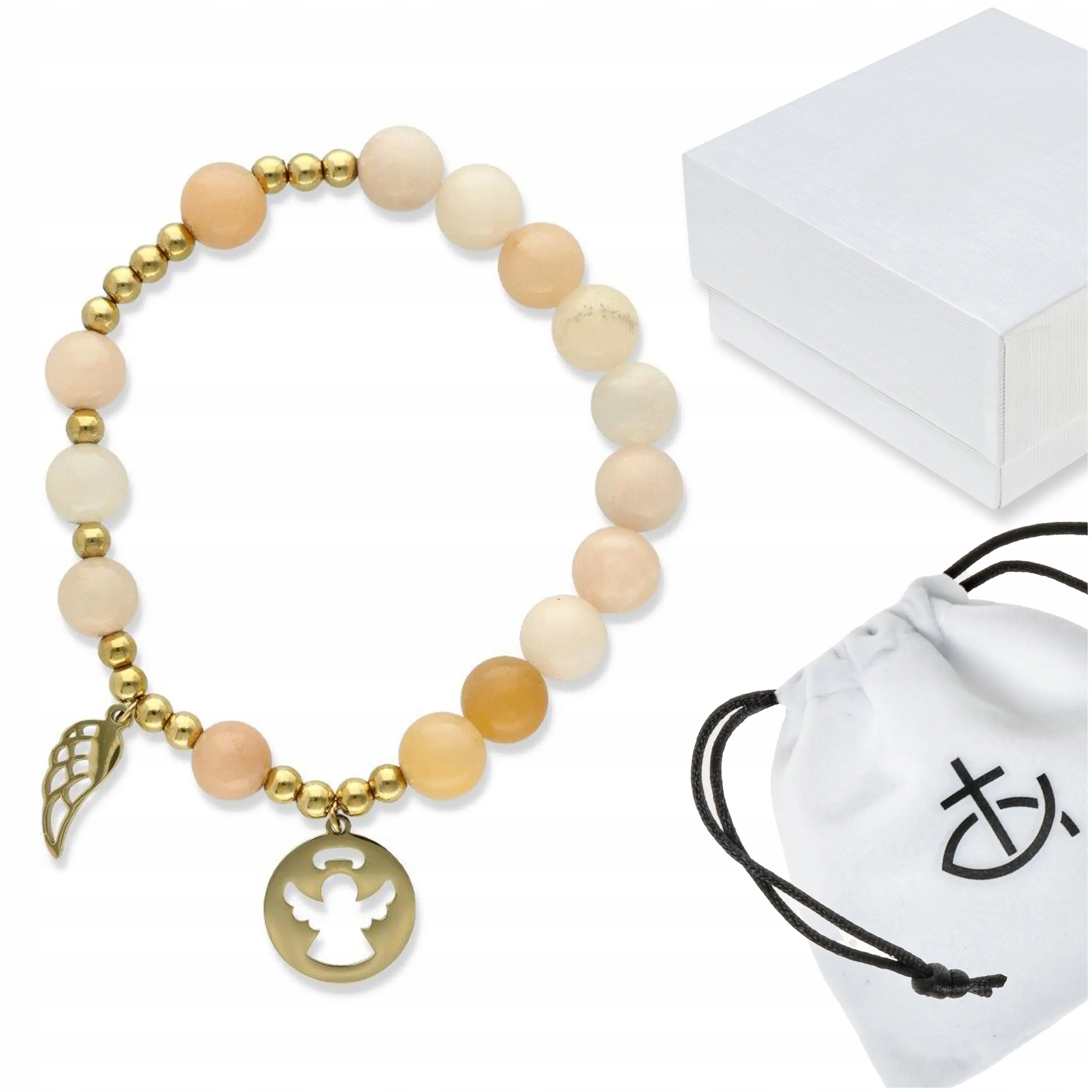 Náramek Růženec kameny aventurín růžový krabička dárek k přijímání