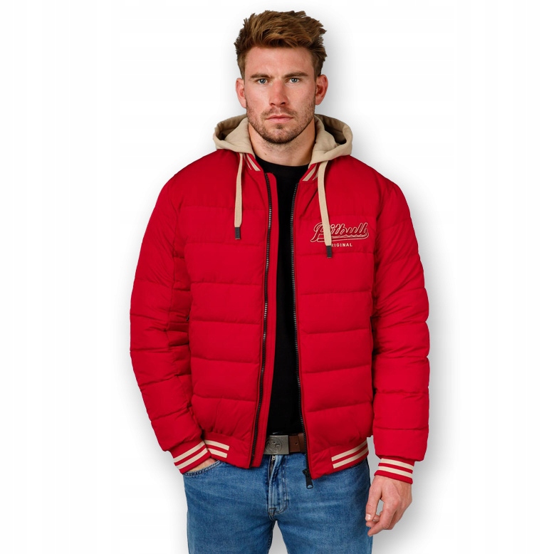 Pánská Zimní bunda s odepínací kapucí Pitbull Zateplená Prošívaná Hidden