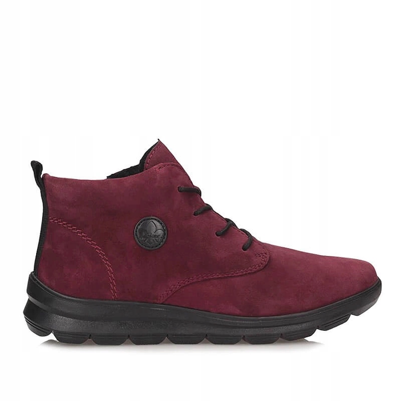 Pohodlné vínové dámské kotníkové boty Rieker Z0022-35
