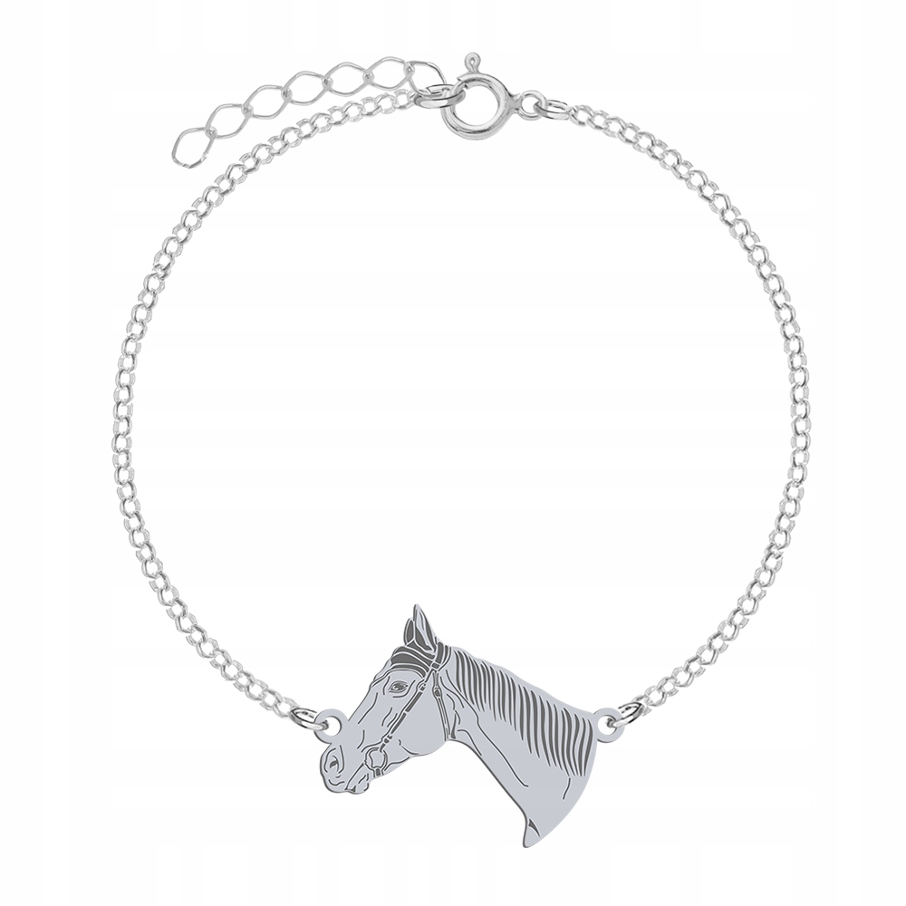 Stříbrný náramek s koněm Folblut 925 Dárek Šperky Gravírování Bonus