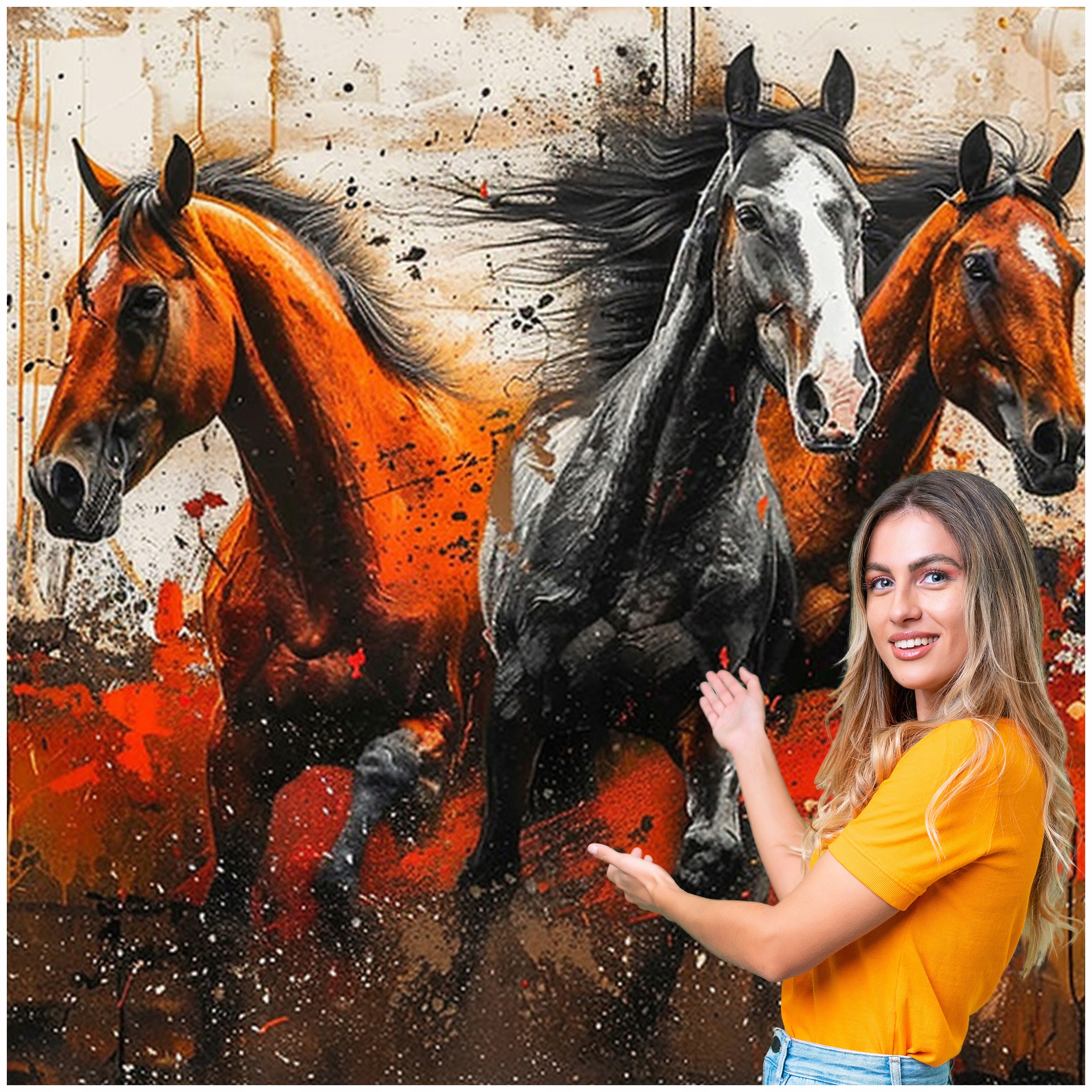 Fototapeta 3D Zvířata Kůň Koně 588x260 KK18W