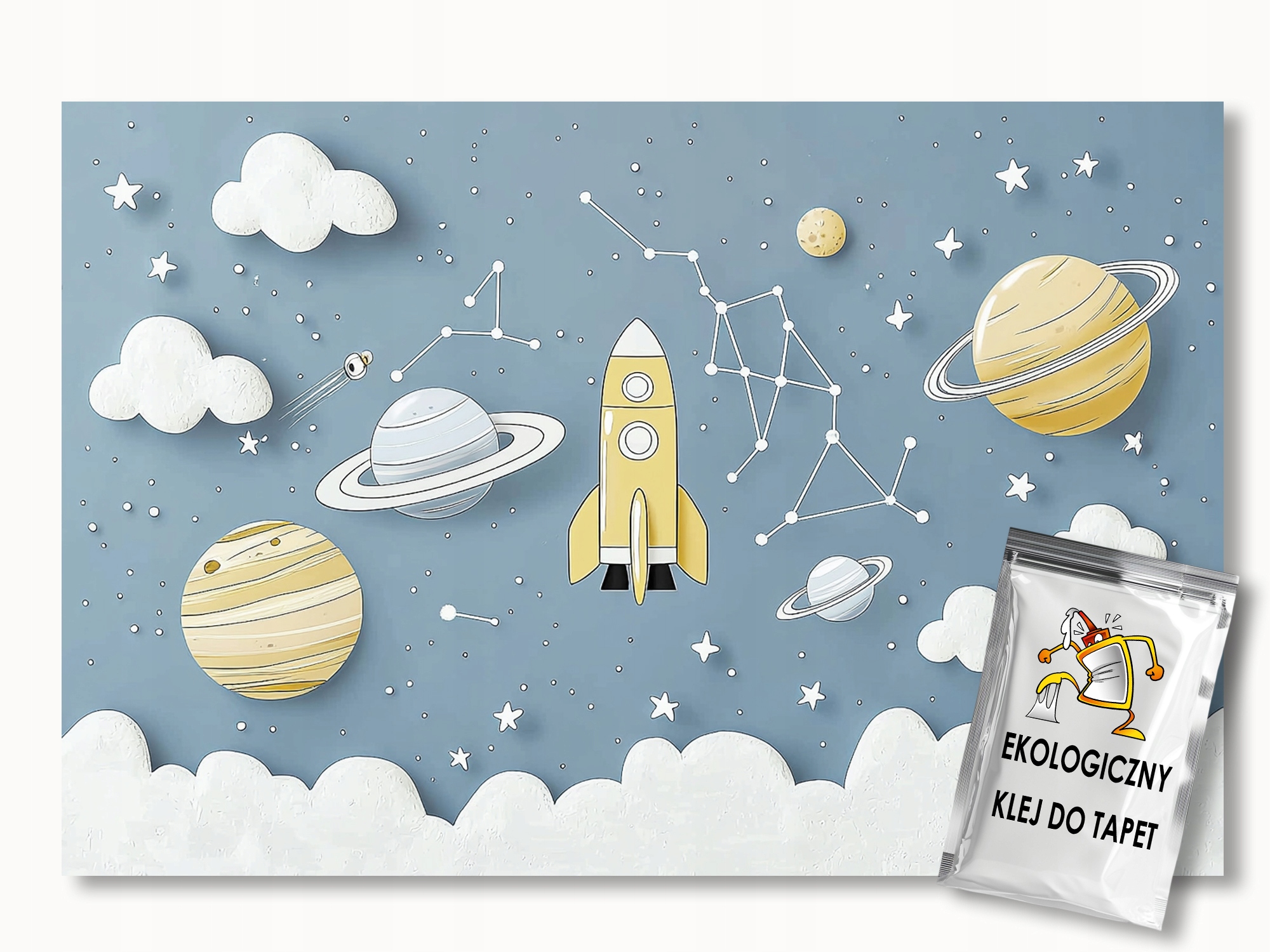 Fototapeta Flizelina Děti Vesmír Planety Hvězdy Raketa 300x250 155g