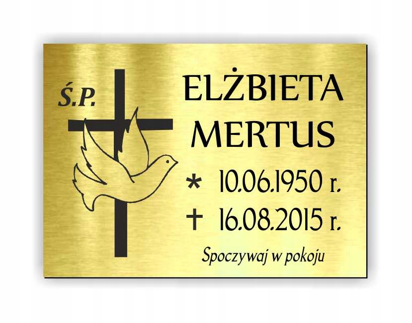 Tablica nagrobna tabliczka na grób 29x21 cm grawer Marka inny