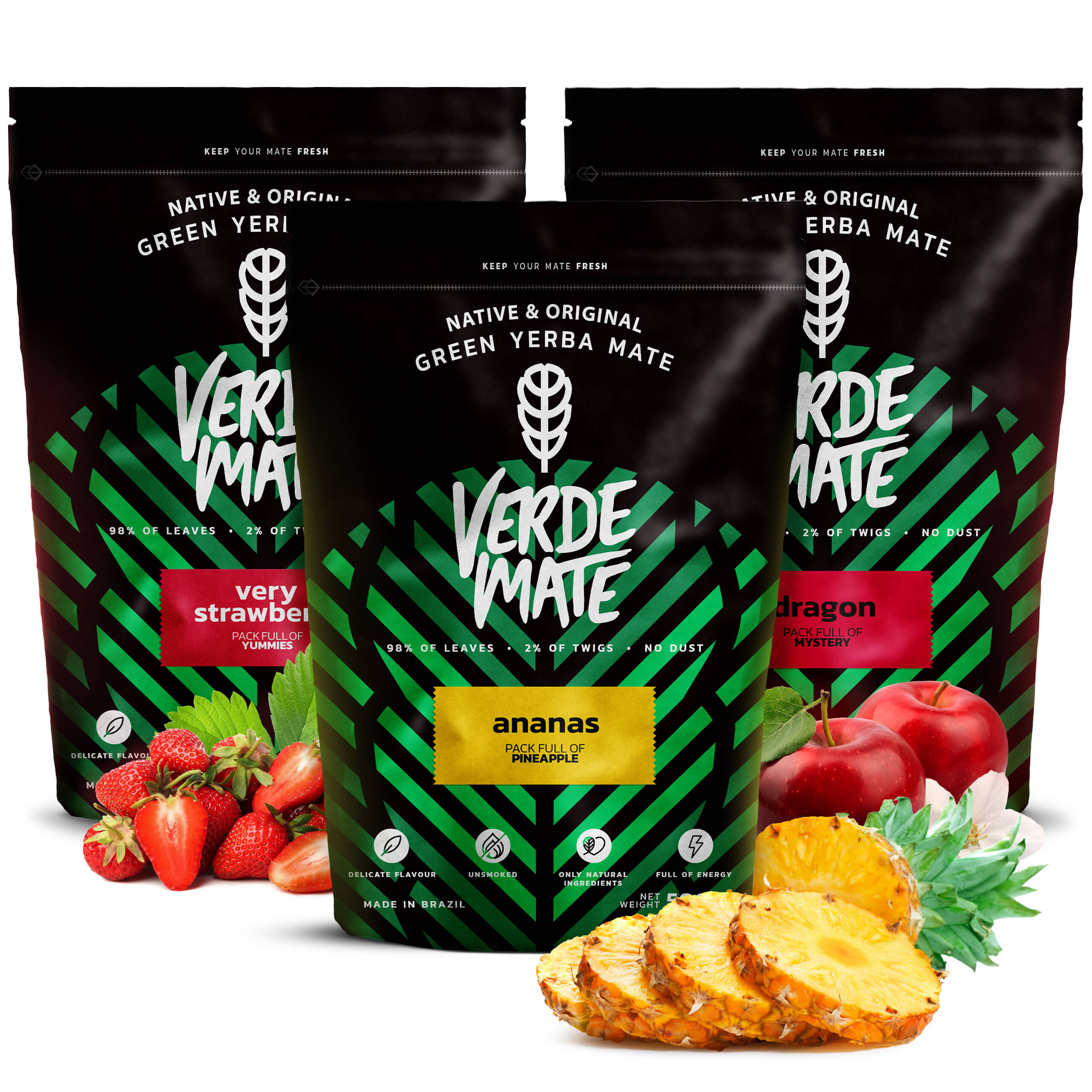 Levně Sada Yerba Mate Verde Green Ovocná 3x500 1,5kg