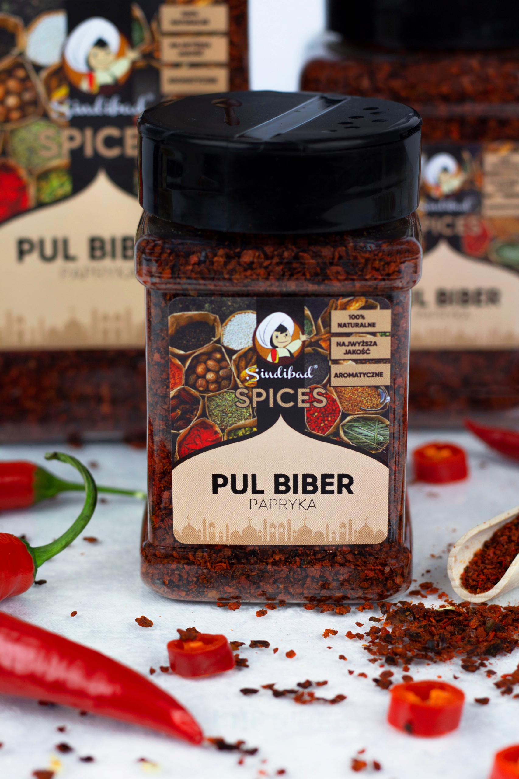 PAPRYKA PUL BIBER 100% NATURALNY 450 g SINDIBAD Postać płatki