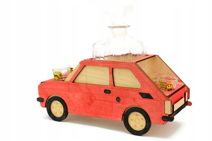 karafka FIAT 126P DREWNIANY ŚMIESZNY PREZENT GRAWE