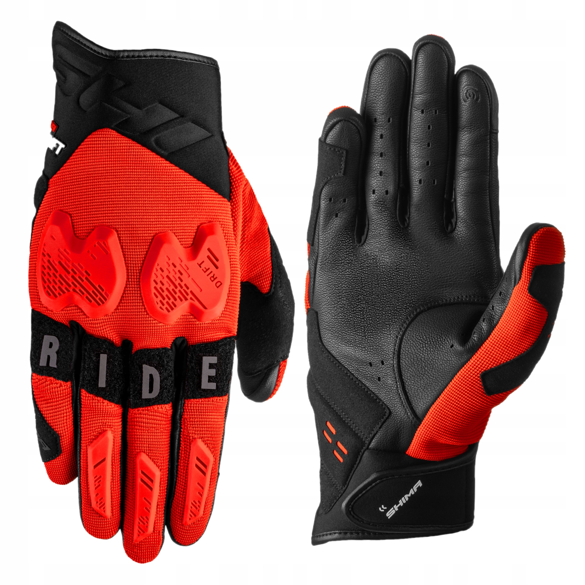 Motocyklové rukavice Shima Drift Red prodyšné, na léto pohodlné, Bonus