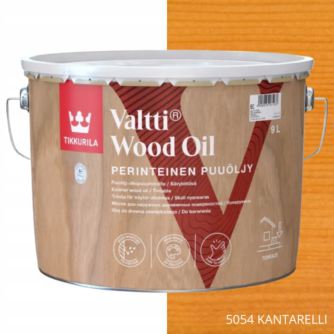 Tikkurila Valtti Wood Oil Olej Na Dřevo 9 L Barva 5054 Kantarelli