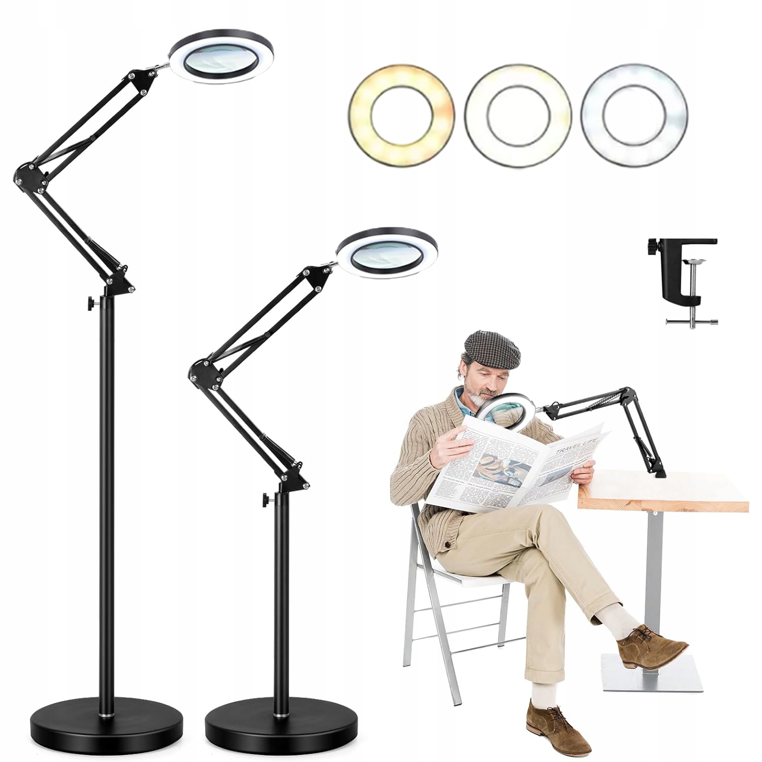 Led Lampa Kosmetická Lupa Sklo 10X Kreslicí Lampa