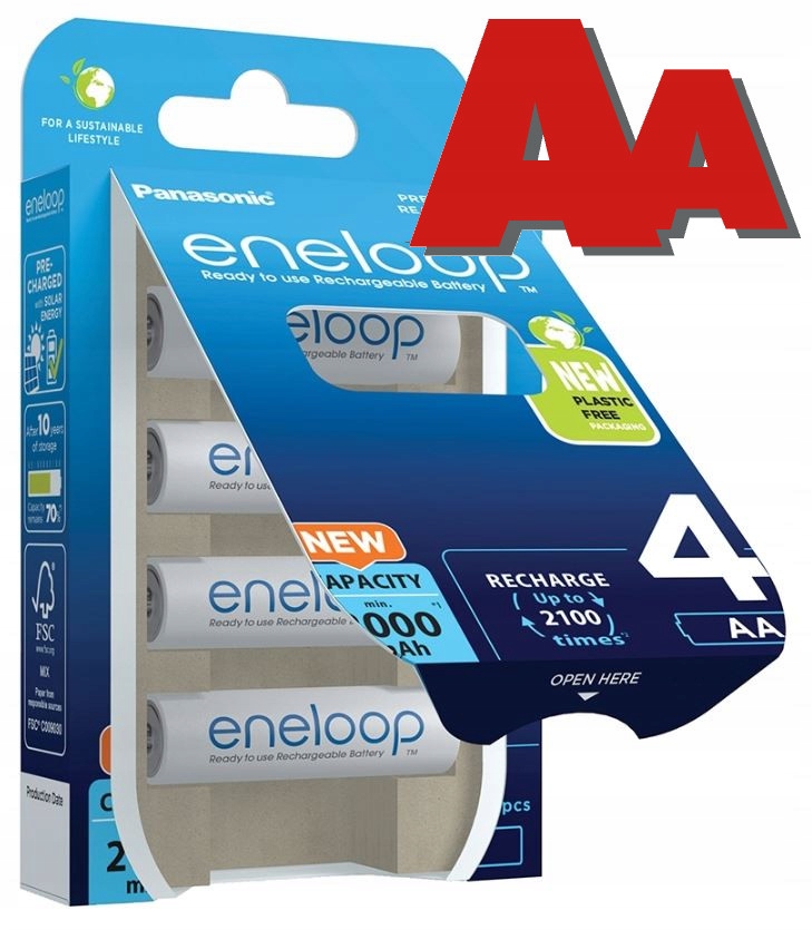 

4x Eneloop Aa R6 Akumulatorki Japan R6 Pojemnik