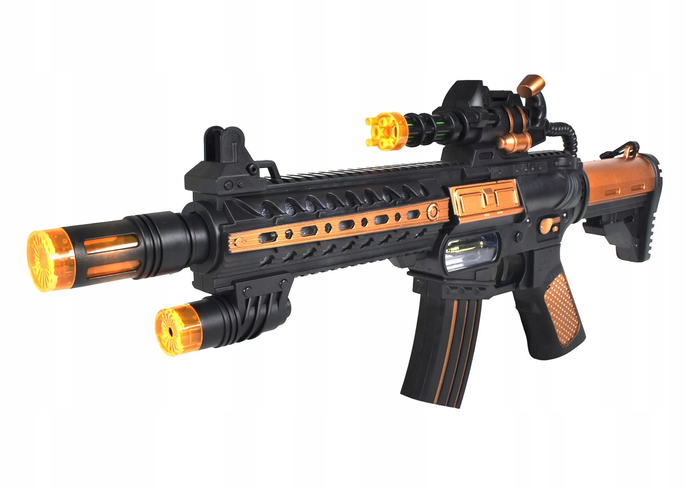 ZABAWKA PISTOLET KARABIN ŚWIATŁO DŹWIĘK CZARNO ZŁOTY