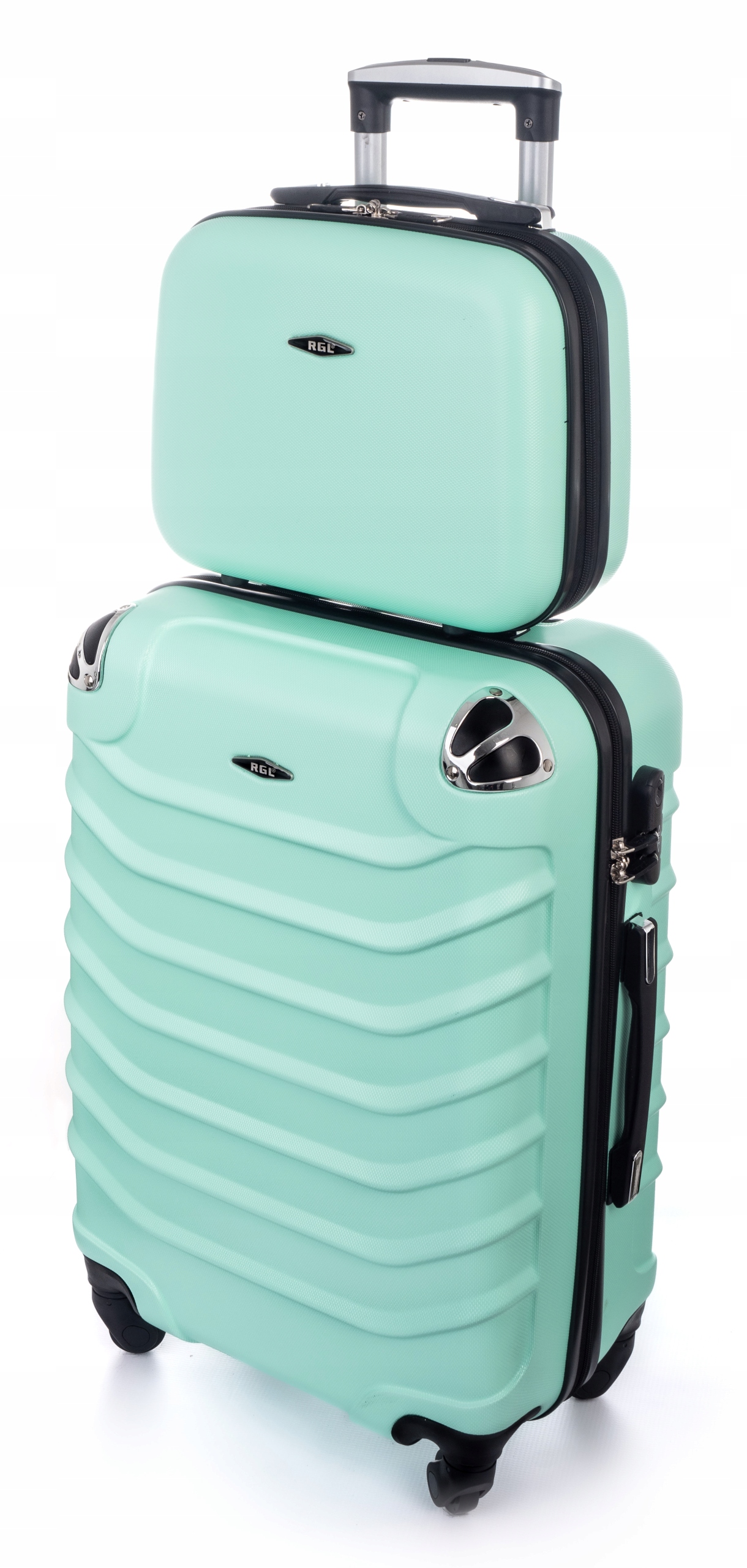 ZESTAW 2w1 MAŁA WALIZKA KABINOWA L + KUFEREK KOSMETYCZKA RGL BAGAŻ TORBA Marka RGL