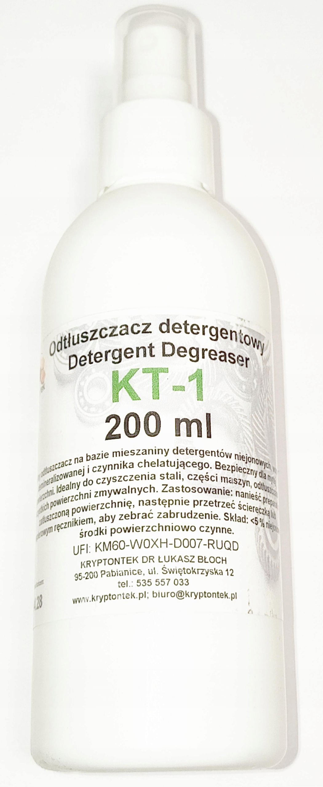 ODTŁUSZCZACZ DETERGENTOWY KT-1 200ml Z ATOMIZEREM