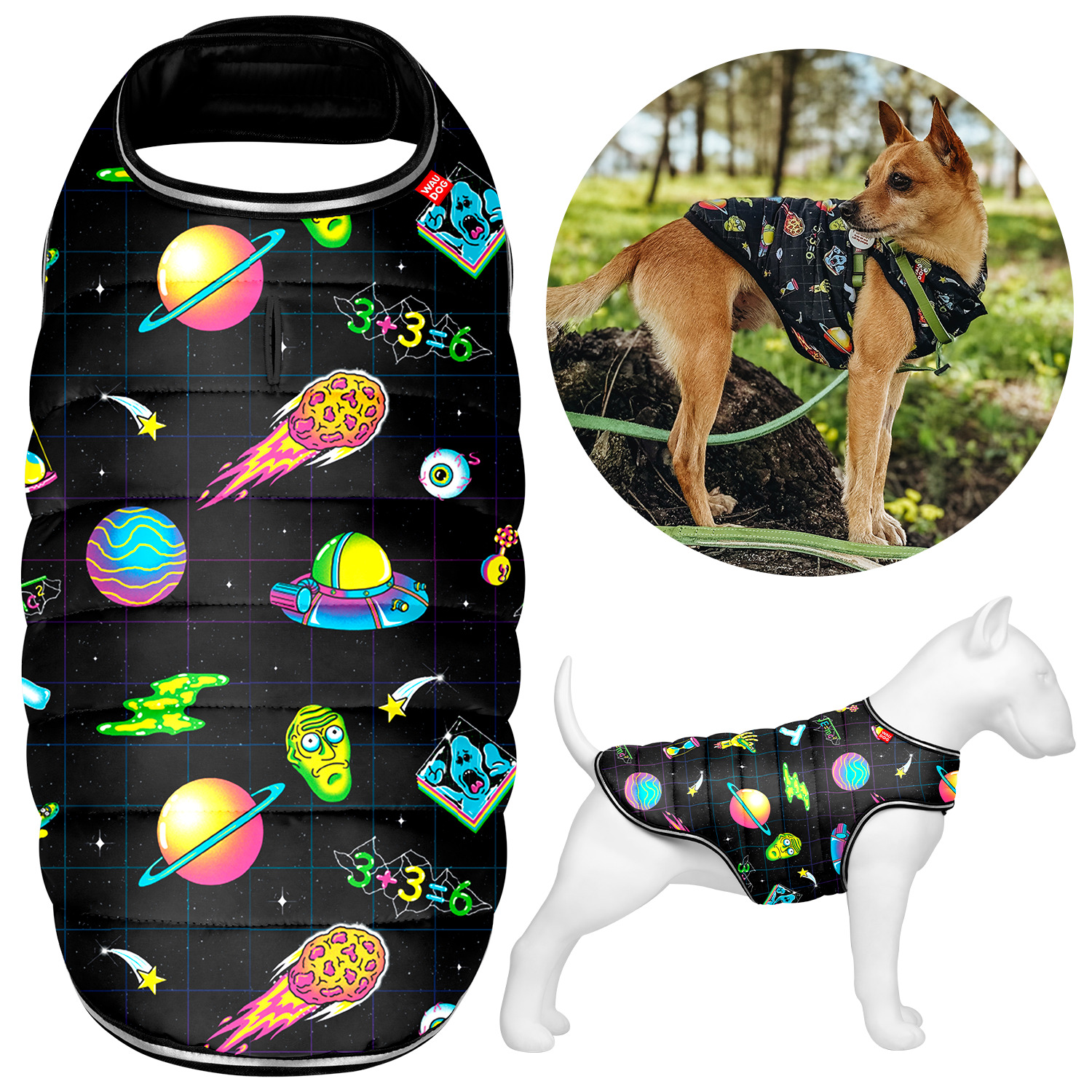 Levně Obleček Bunda pláštěnka pro psa rychle sundavatelná, Rick a Morty 2, vel. Xs