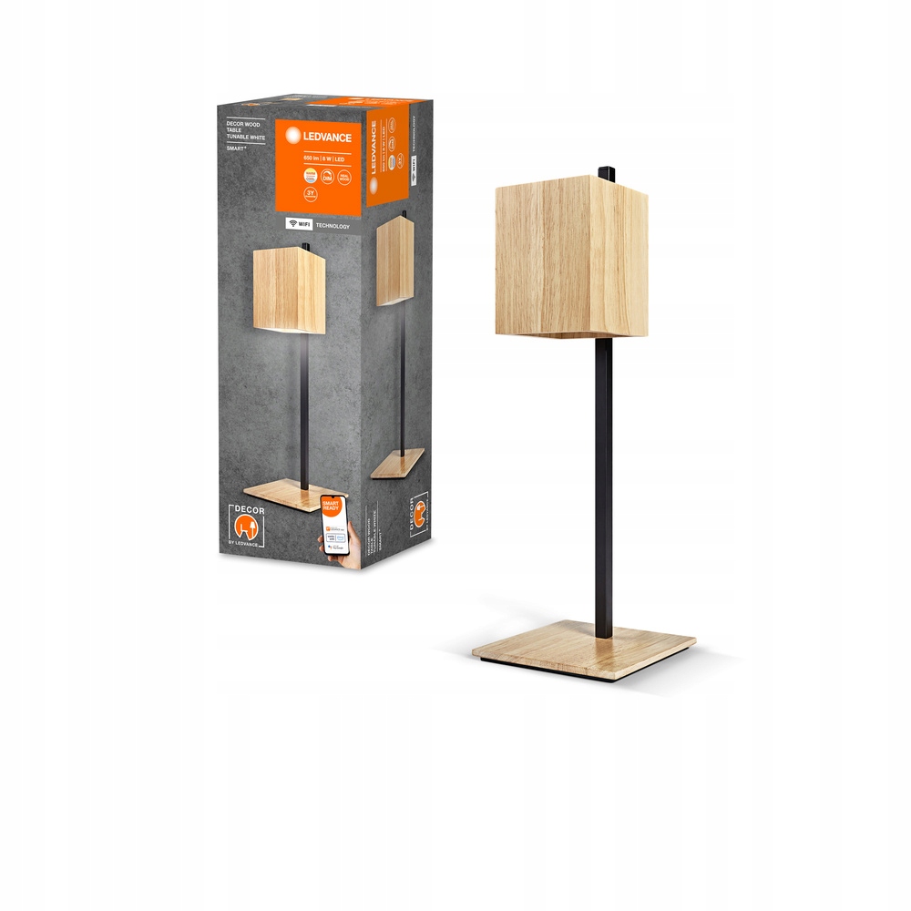 Stolová nočná Led lampa 8W 350lm Cct drevená Smart+ WiFi Wood