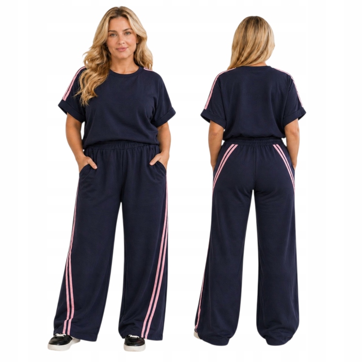 Komplet Máslo Teplákovka Lampasy Viskóza 50 52 5XL 6XL italský styl pohodlný