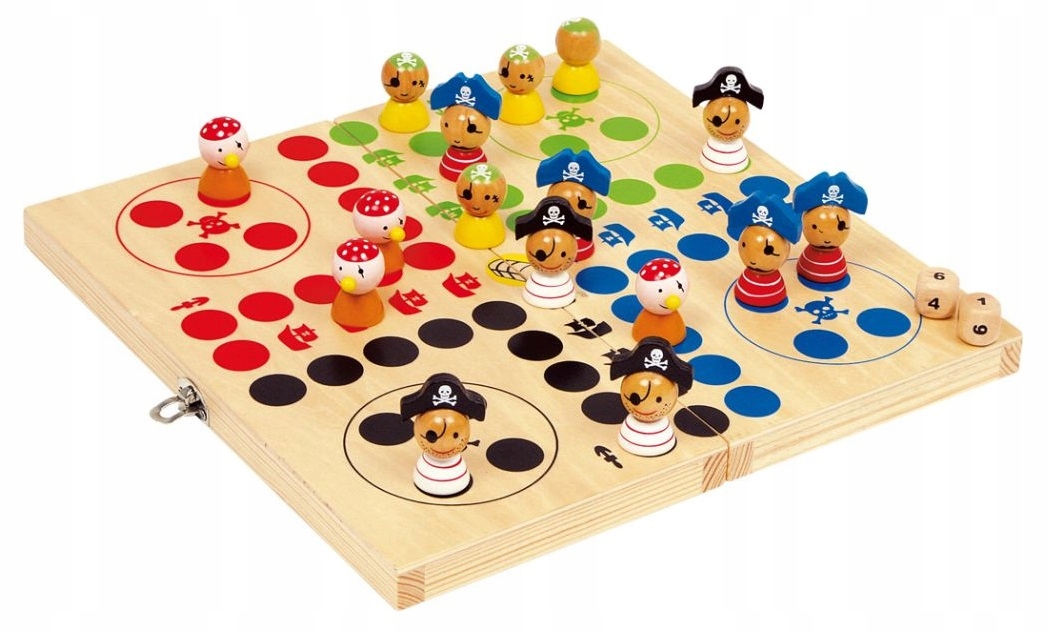 GRA PLANSZOWA DLA DZIECI CHINCZYK PIRACKA WYSPA ZABAWKA DLA DZIECKA DREWNO