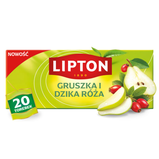 Levně Lipton Ovocný čaj Hruška a Šípková růže 20 sáčků