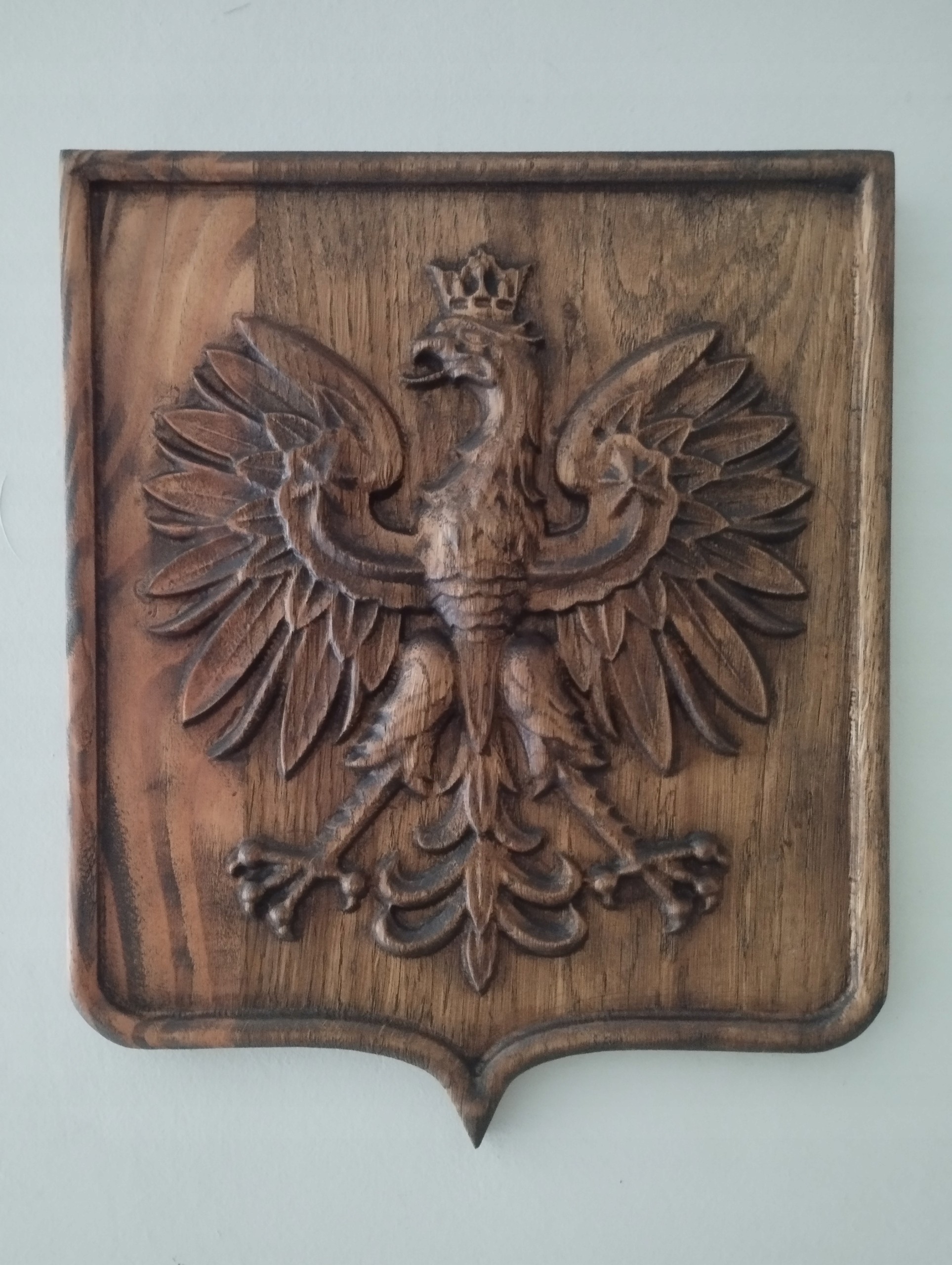 Godło Polska drewno płaskorzeźba orzeł RP