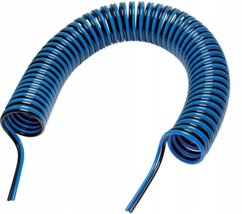 Dvojžilový spirálový polyamidový kabel 8x6 modro-černý bez kování 2,5 m
