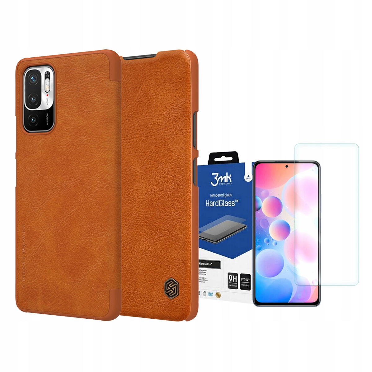 

Nillkin Qin Etui Do Redmi Note 10 5G +szkło 3MK Hg