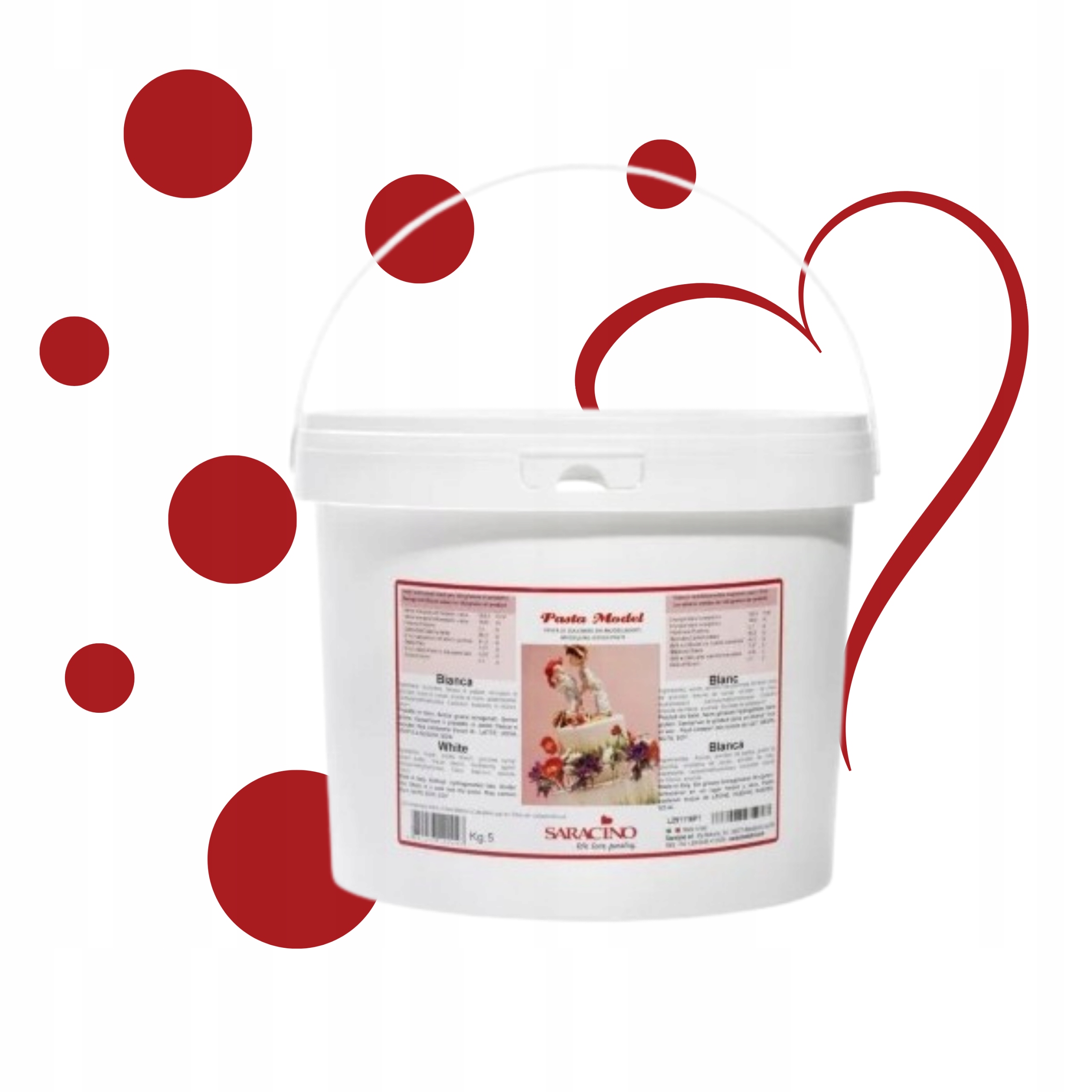 Levně Cukrová hmota bílá Saracino 5 kg