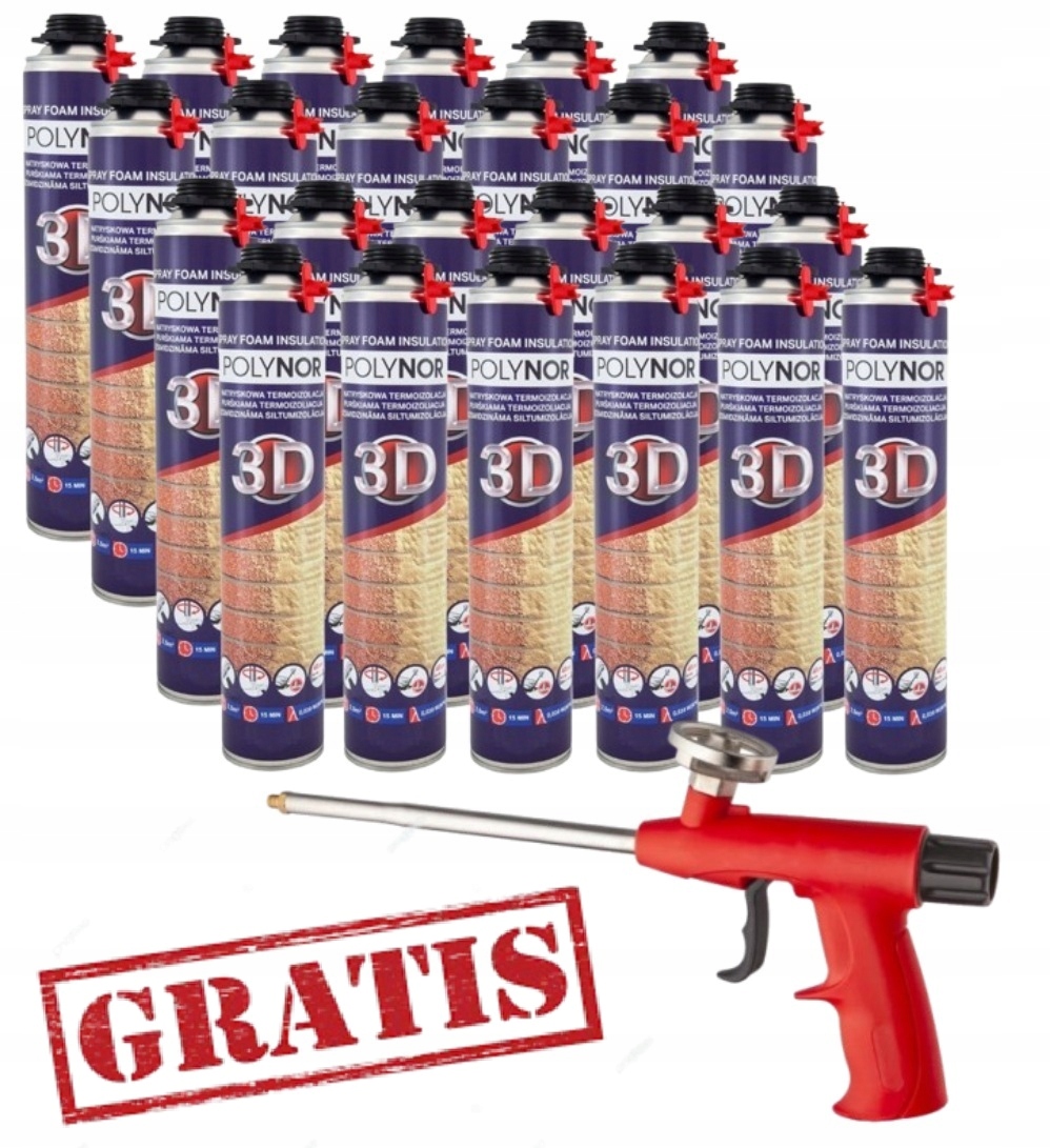 Polynor 3D izolace stříkací pěna pur Zateplení Garáže Dárek