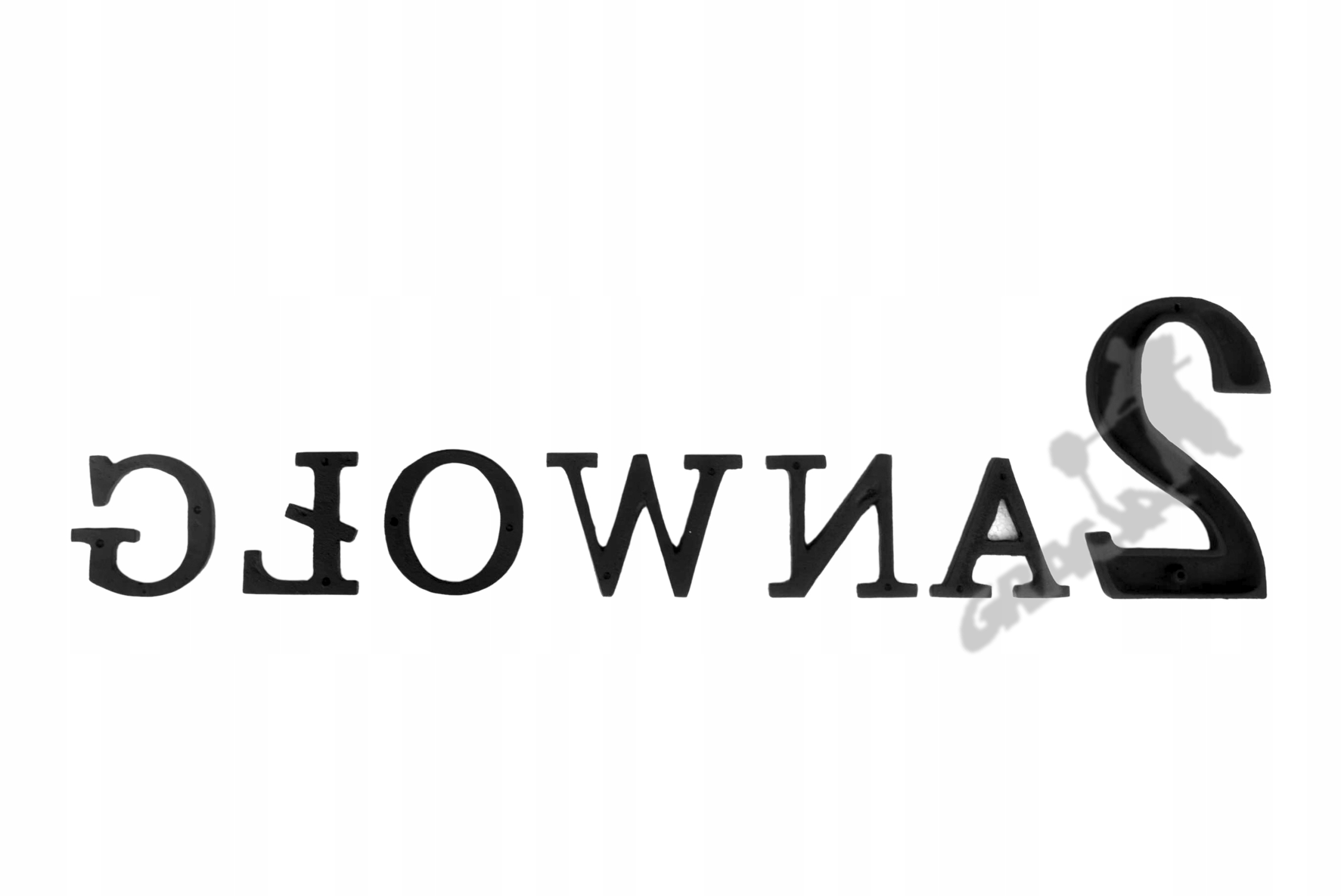 CYFRA 2 ŻELIWNA NA DOM ADRES RETRO PIĘKNA ULICA Szerokość produktu 13 cm