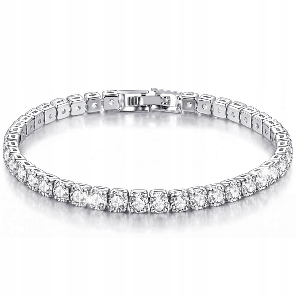 Stříbrný tenisový náramek ryzosti 925 Zirkony Klasický Elegantní Dámský