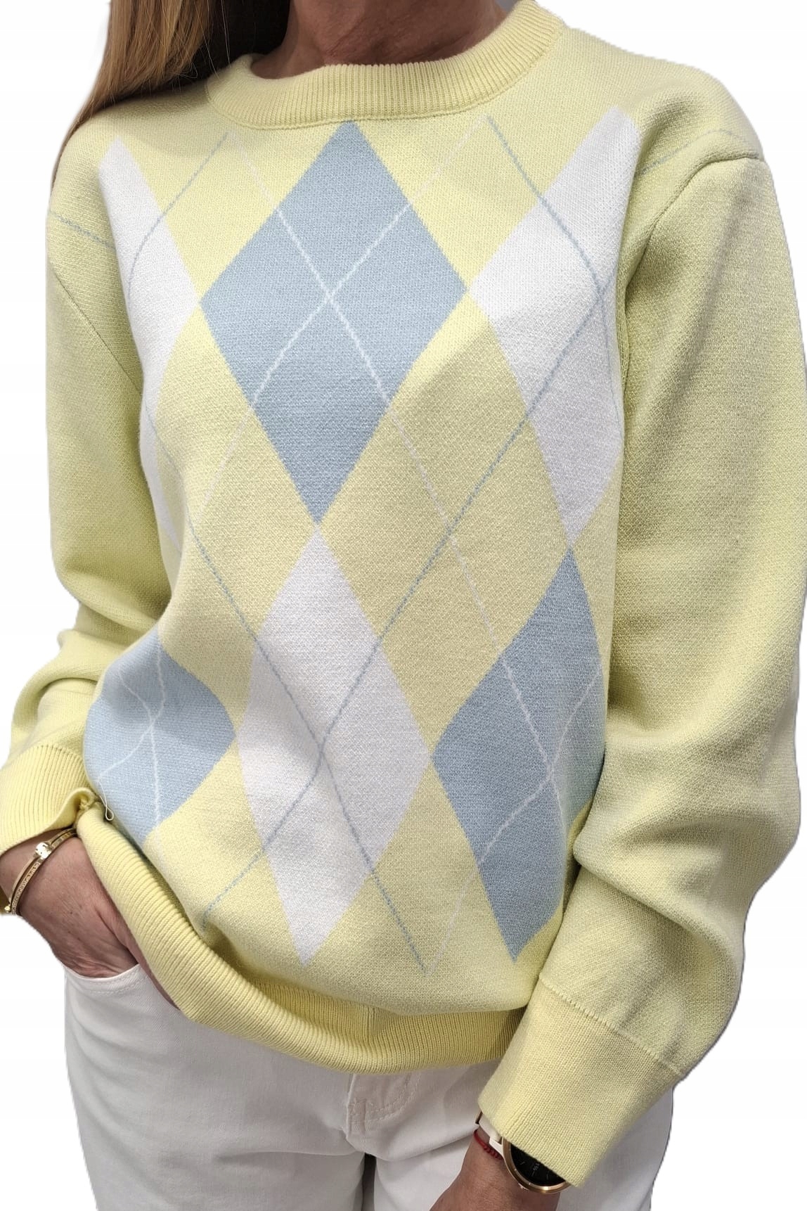 Cocomore Svetr Bluza v barvě Romby Žlutá Modrá Bílá Novinka
