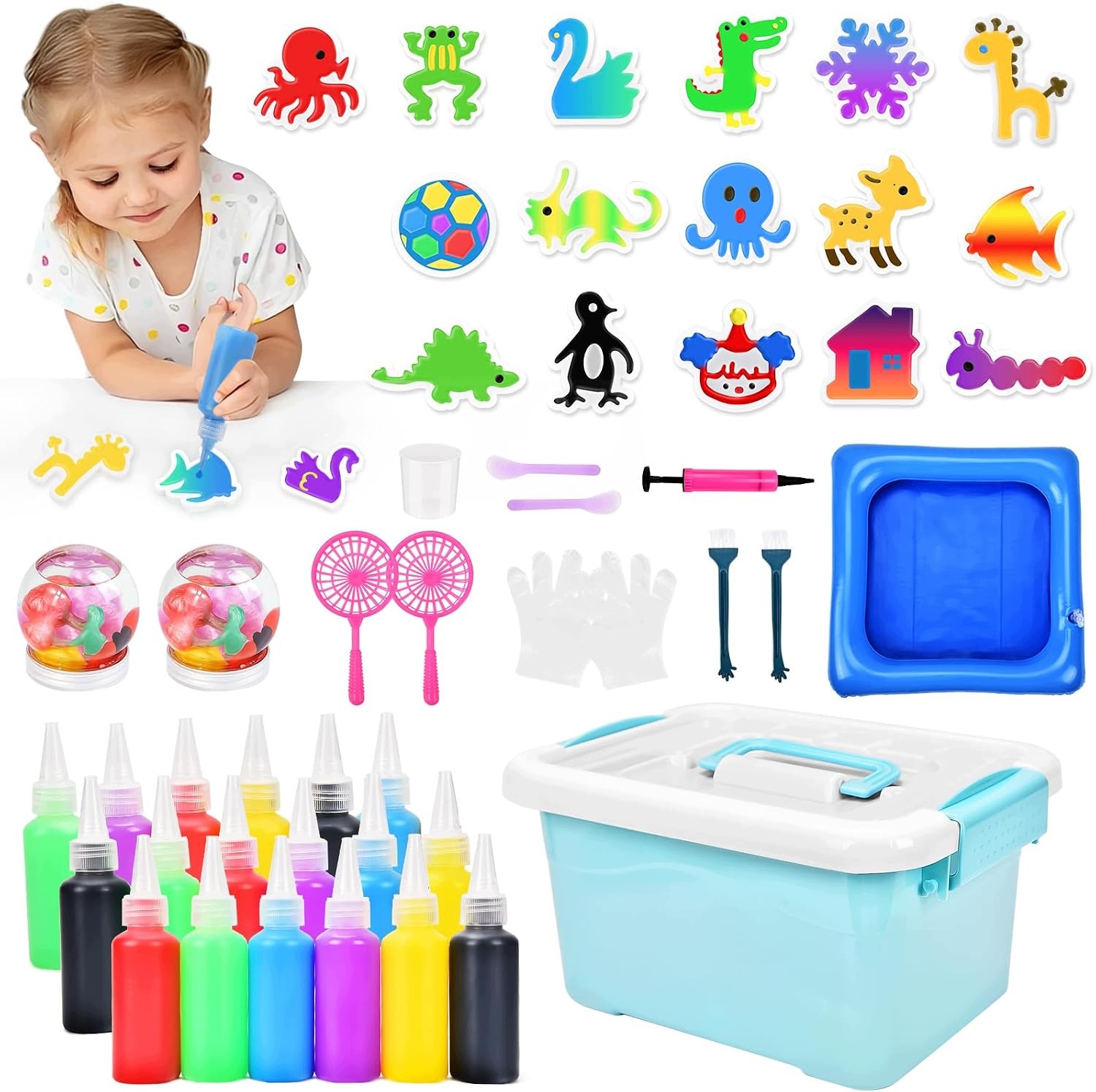 Aqua Fairy magiczne żele 3D zestaw Diy 16 butelek niebieski