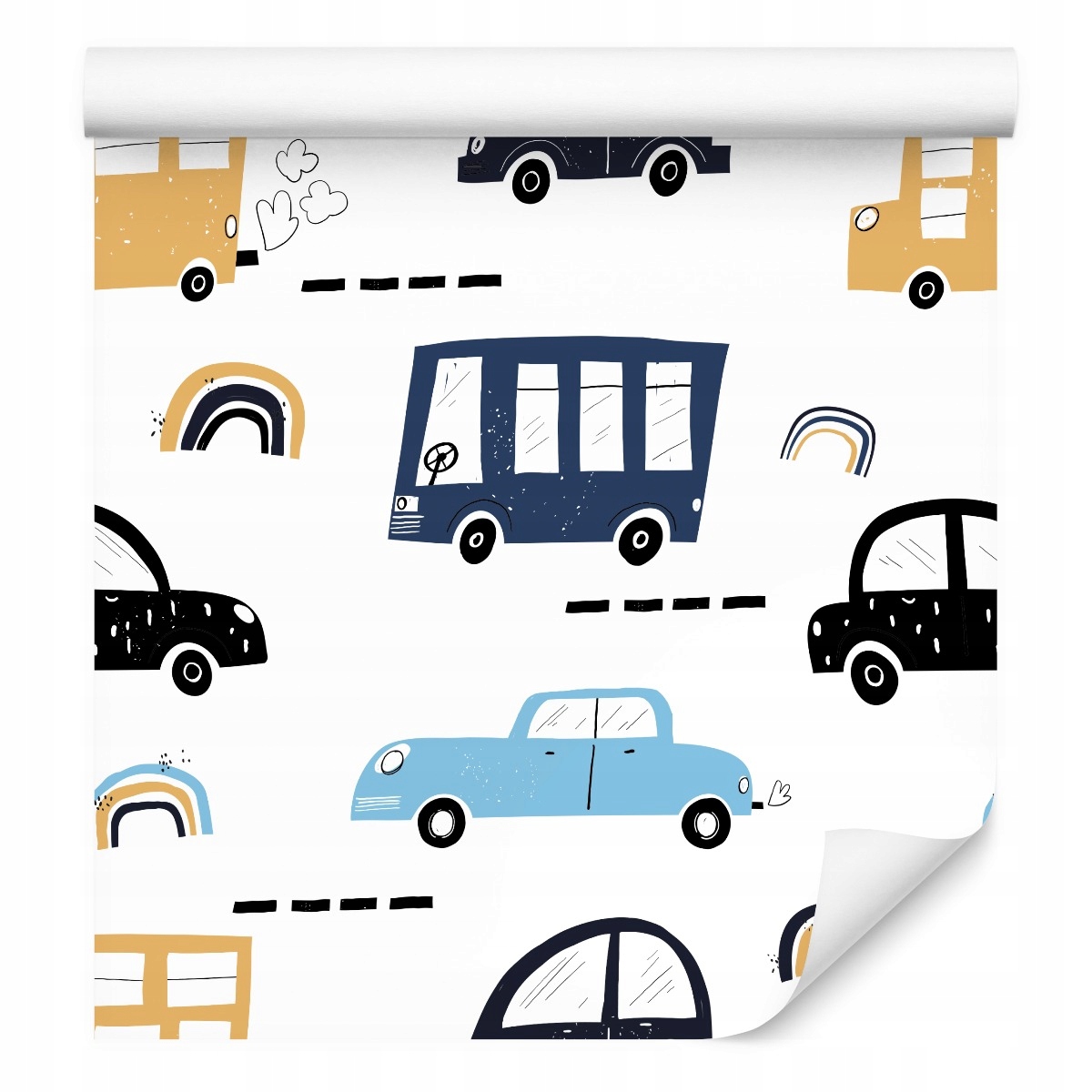 Tapeta pro chlapce Auta Kresba Cesta Vzory