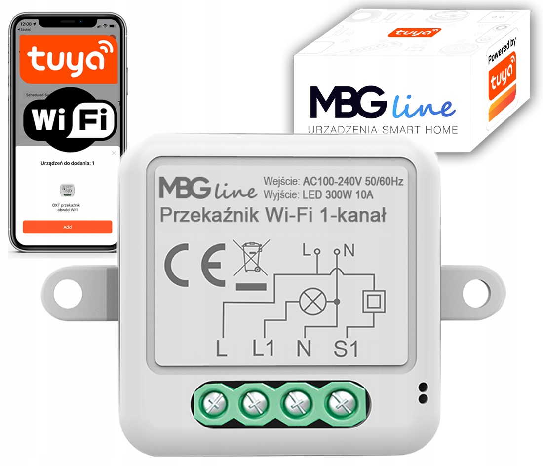 

Przekaźnik Dopuszkowy Włącznik WiFi Puszka Tuya